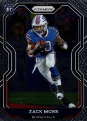 2020 Panini Prizm Base Set Zack Moss #311 card