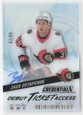 2024-25 Upper Deck Credentials Acetate Debut Ticket Access Zack Ostapchuk #DTAA-ZO card
