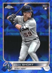 2022 Topps Chrome Sapphire Edition Base Set Zack Short #148 card