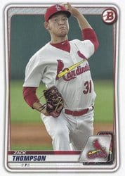 2020 Bowman Prospects Zack Thompson #BP-6 card