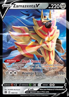 Brilliant Stars Zamazenta V #105 card