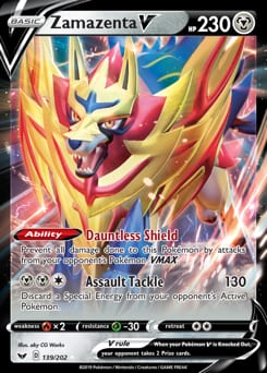 2020 Sword & Shield Zamazenta V #139 card