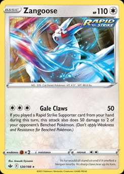 Chilling Reign Zangoose #120 card