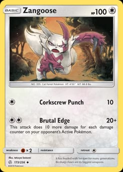 Cosmic Eclipse Zangoose #173 card