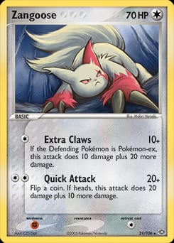 2005 Emerald Zangoose #21 card