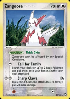Power Keepers Zangoose #25 card