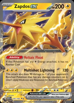 2023 151 Zapdos ex #145 card