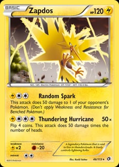 2013 Legendary Treasures Zapdos #46 card