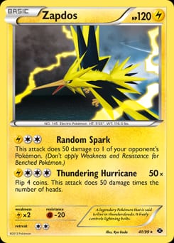 2012 Next Destinies Zapdos #41 card