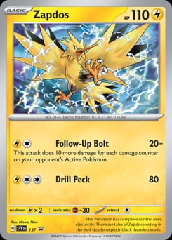 2023 Scarlet & Violet Black Star Promos Zapdos #157 card