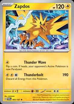 2024 Twilight Masquerade Zapdos #65 card