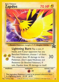 1999 Wizards Black Star Promos Zapdos #23 card