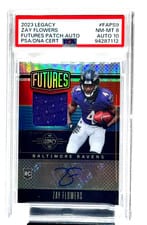 2023 Panini Legacy Futures Patch Autographs Silver Zay Flowers #FAPS-9 card