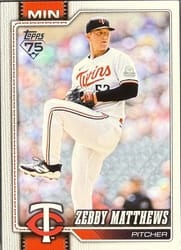 2026 Topps Base Set Zebby Matthews #606 card