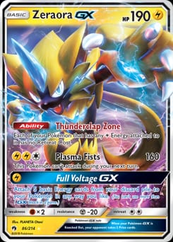 2018 Lost Thunder Zeraora-GX #86 card
