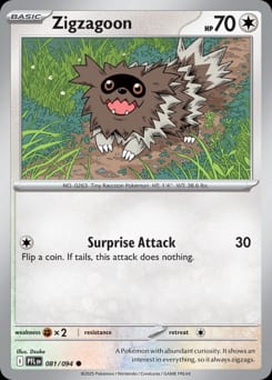Phantasmal Flames Zigzagoon #81 card