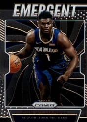2019-20 Panini Prizm Emergent Zion Williamson #7 card