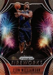 2019-20 Panini Prizm Fireworks Zion Williamson #26 card
