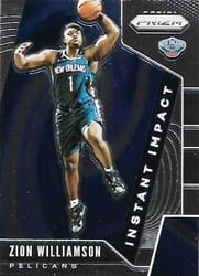 2019-20 Panini Prizm Instant Impact Zion Williamson #2 card