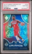 2019 Panini Chronicles Zion Williamson Purple #529 card