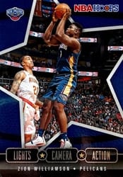 2020-21 Hoops Lights Camera Action Zion Williamson #24 card
