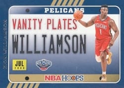 2020-21 Hoops Vanity Plates Zion Williamson #1 card