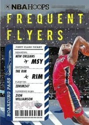 2020-21 Hoops Winter Frequent Flyers Zion Williamson #4 card