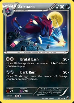 2012 Dark Explorers Zoroark #71 card
