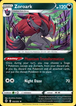 2021 Evolving Skies Zoroark #103 card