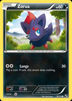 2011 Black & White Zorua #70 card