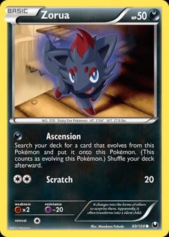 2012 Dark Explorers Zorua #69 card