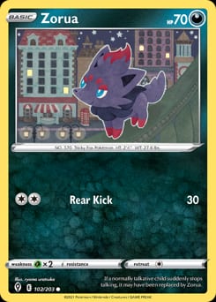 2021 Evolving Skies Zorua #102 card