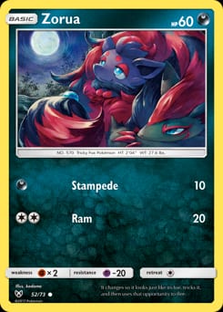 Shining Legends Zorua #52 card