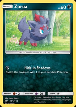 2019 Team Up Zorua #90 card