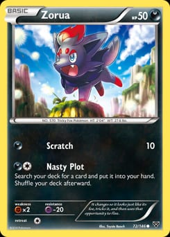 2014 XY Zorua #72 card
