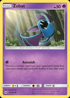 Sun & Moon Zubat #54 card