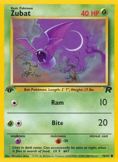 Team Rocket Zubat #70 card