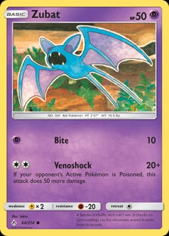 Unbroken Bonds Zubat #64 card