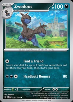 Paldea Evolved Zweilous #139 card