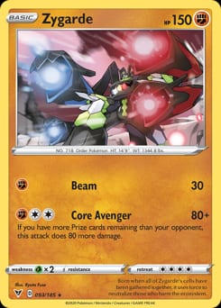 Vivid Voltage Zygarde #93 card
