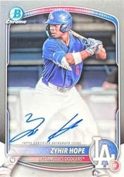 2025 Bowman Chrome Prospects Autographs Zyhir Hope #CPA-ZH card